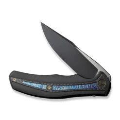WE Zonda Folding Knife Titanium/Twill Carbon Fiber/Flamed Titanium Inlay Handle 20CV Clip Point Plain Edge Black Stonewash/Satin Flat Finish WE22016-1 12 WE Zonda Folding Knife Titanium/Twill Carbon Fiber/Flamed Titanium Inlay Handle 20CV Clip Point Plain Edge Black Stonewash/Satin Flat Finish WE22016-1 -We Knife WE22016 1 Zonda 3 38162.1691422228