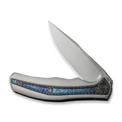 WE Zonda Folding Knife Gray Titanium/Twill Carbon Fiber/Flamed Titanium Inlay Handle 20CV Clip Point Plain Edge Silver Bead Blast Finish WE22016-2 12 WE Zonda Folding Knife Gray Titanium/Twill Carbon Fiber/Flamed Titanium Inlay Handle 20CV Clip Point Plain Edge Silver Bead Blast Finish WE22016-2 -We Knife WE22016 2 Zonda 3 93555.1691423453