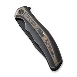 WE Zonda Folding Knife Black Titanium/Titanium Copper Foil Carbon Fiber Inlay Handle 20CV Clip Point Plain Edge Black Stonewash Bevels Black Brushed Flats Finish WE22016-3 -We Knife WE22016 3 Zonda 9 28165.1691424584