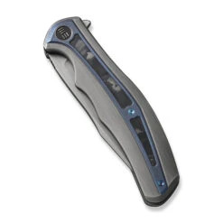 WE Zonda Folding Knife Black Titanium/Titanium Marble Carbon Fiber Inlay Handle 20CV Clip Point Plain Edge Gray Hand Rubbed Finish WE22016-4 13 WE Zonda Folding Knife Black Titanium/Titanium Marble Carbon Fiber Inlay Handle 20CV Clip Point Plain Edge Gray Hand Rubbed Finish WE22016-4 -We Knife WE22016 4 Zonda 4 25164.1691425430