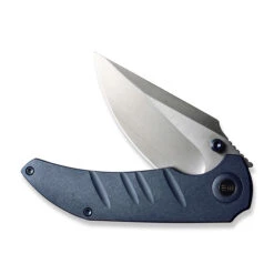 WE Riff-Raff Folding Knife Blue Titanium Handle 20CV Clip Point Plain Edge Hand Rubbed Satin Finish WE22020B-2 -We Knife WE22020B 2 Riff Raff 3 22827.1684866813