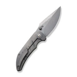 WE Riff-Raff Folding Knife Gray Titanium Handle 20CV Clip Point Plain Edge Gray Stonewash Finish WE22020B-3 -We Knife WE22020B 3 Riff Raff 2 57616.1684870943