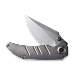 WE Riff-Raff Folding Knife Polished Bead Blast Titanium Handle 20CV Clip Point Plain Edge Polished Bead Blast Finish WE22020B-4 -We Knife WE22020B 4 Riff Raff 3 36656.1684874029