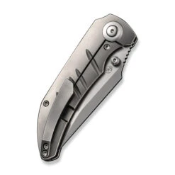 WE Riff-Raff Folding Knife Polished Bead Blast Titanium Handle 20CV Clip Point Plain Edge Polished Bead Blast Finish WE22020B-4 -We Knife WE22020B 4 Riff Raff 5 71175.1684874029