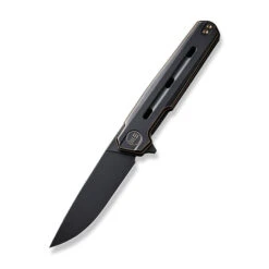 WE Navo Folding Knife Bronze/Black Titanium Handle 20CV Drop Point Plain Edge Black Stonewash Finish WE22026-3