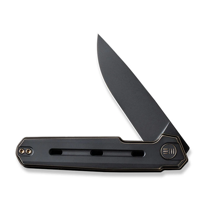 WE Navo Folding Knife Bronze/Black Titanium Handle 20CV Drop Point Plain Edge Black Stonewash Finish WE22026-3 5 WE Navo Folding Knife Bronze/Black Titanium Handle 20CV Drop Point Plain Edge Black Stonewash Finish WE22026-3 - Image 3