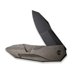 WE Solid Folding Knife Polished Bronze Titanium Handle 20CV Plain Edge Black Stonewash Finish WE22028-3 -We Knife WE22028 3 Solid 3 86806.1692628276
