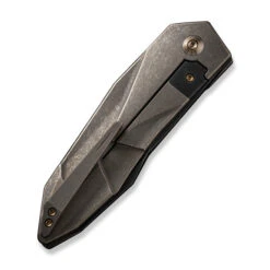 WE Solid Folding Knife Polished Bronze Titanium Handle 20CV Plain Edge Black Stonewash Finish WE22028-3 -We Knife WE22028 3 Solid 5 78458.1692628275