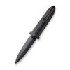 WE Diatomic Folding Knife Black Titanium Handle 20CV Dagger Plain Edge Black Stonewash Finish WE22032-1