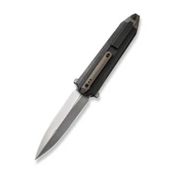 WE Diatomic Folding Knife Black Titanium Handle 20CV Dagger Plain Edge Bead Blast Finish WE22032-3