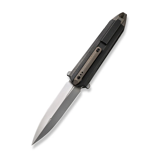 WE Diatomic Folding Knife Black Titanium Handle 20CV Dagger Plain Edge Bead Blast Finish WE22032-3 3 WE Diatomic Folding Knife Black Titanium Handle 20CV Dagger Plain Edge Bead Blast Finish WE22032-3