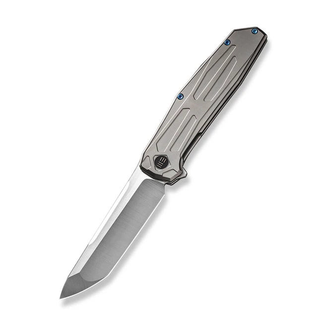 WE Shadowfire Folding Knife Gray Titanium Handle 20CV Tanto Plain Edge Hand Polished Satin Finish WE22035-2 4 WE Shadowfire Folding Knife Gray Titanium Handle 20CV Tanto Plain Edge Hand Polished Satin Finish WE22035-2 - Image 2