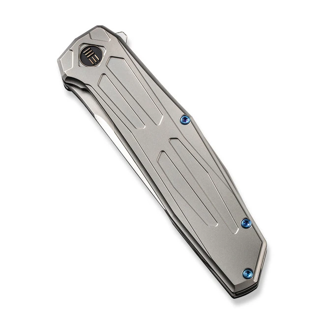 WE Shadowfire Folding Knife Gray Titanium Handle 20CV Tanto Plain Edge Hand Polished Satin Finish WE22035-2 6 WE Shadowfire Folding Knife Gray Titanium Handle 20CV Tanto Plain Edge Hand Polished Satin Finish WE22035-2 - Image 4