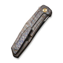 WE Shadowfire Folding Knife Tiger Stripe Flame Titanium Handle 20CV Tanto Plain Edge Black Stonewash/Satin Flat Finish WE22035-4 -We Knife WE22035 4 Shadowfire 5 78184.1687289849