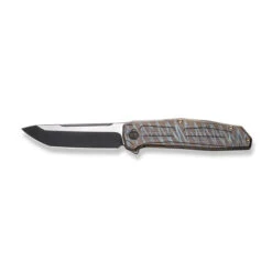 WE Shadowfire Folding Knife Tiger Stripe Flame Titanium Handle 20CV Tanto Plain Edge Black Stonewash/Satin Flat Finish WE22035-4 -We Knife WE22035 4 Shadowfire 8 76773.1687289850