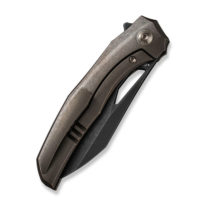 WE Ignio Folding Knife Bronze Titanium Handle 20CV Wharnto Plain Edge Black Stonewash Finish WE22042B-2 7 WE Ignio Folding Knife Bronze Titanium Handle 20CV Wharnto Plain Edge Black Stonewash Finish WE22042B-2 - Image 5