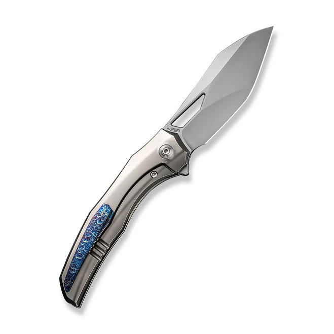 WE Ignio Folding Knife Polished Bead Blast Titanium Handle 20CV Wharnto Plain Edge Silver Bead Blast Finish WE22042B-4 4 WE Ignio Folding Knife Polished Bead Blast Titanium Handle 20CV Wharnto Plain Edge Silver Bead Blast Finish WE22042B-4 - Image 2