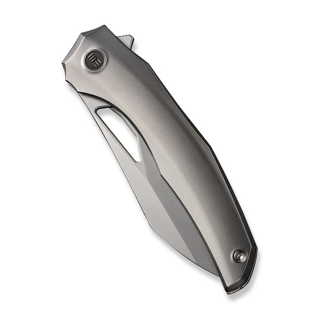 WE Ignio Folding Knife Polished Bead Blast Titanium Handle 20CV Wharnto Plain Edge Silver Bead Blast Finish WE22042B-4 6 WE Ignio Folding Knife Polished Bead Blast Titanium Handle 20CV Wharnto Plain Edge Silver Bead Blast Finish WE22042B-4 - Image 4