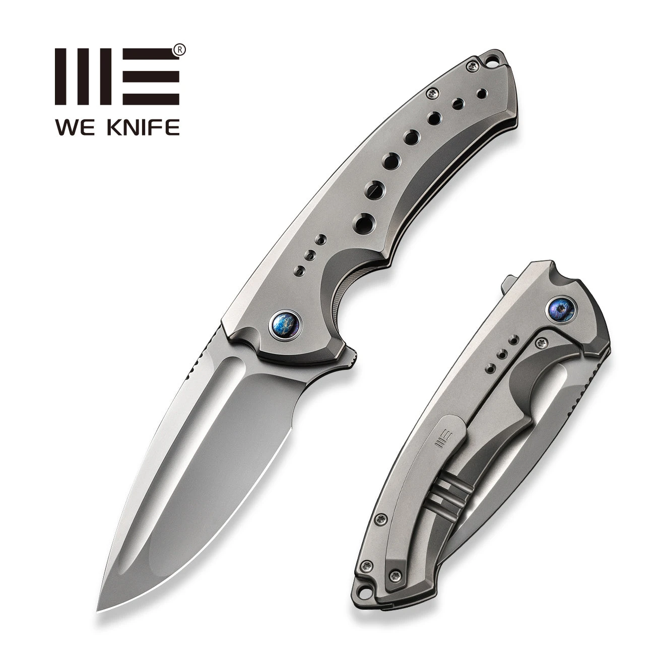 WEKNIFE Nexusia Flipper Knife Titanium Handle (3.48" CPM 20CV Blade) WE22044-4 3 WEKNIFE Nexusia Flipper Knife Titanium Handle (3.48" CPM 20CV Blade) WE22044-4