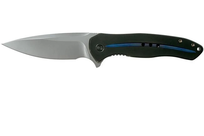 WE Knife Kitefin 2001E Black Titanium, Blue Line Pocket Knife 3 WE Knife Kitefin 2001E Black Titanium, Blue Line Pocket Knife