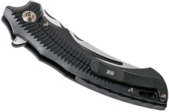 WE Knife 713D Sea Monster Black Handle, Two Tone Blade Pocket Knife -We Knife WK713D 04 we knife wk713d 04