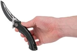 WE Knife 713D Sea Monster Black Handle, Two Tone Blade Pocket Knife -We Knife WK713D 08 we knife wk713d 08