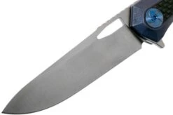 WE Knife Caliber 808A Pocket Knife, Blue Ti, CF Inlay, Satin Blade -We Knife WK808A 03 we knife