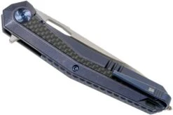 WE Knife Caliber 808A Pocket Knife, Blue Ti, CF Inlay, Satin Blade -We Knife WK808A 04 we knife