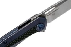 WE Knife Caliber 808A Pocket Knife, Blue Ti, CF Inlay, Satin Blade -We Knife WK808A 06 we knife