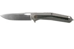 WE Knife Caliber 808B Pocket Knife, Grey Ti, CF Inlay, Satin Blade