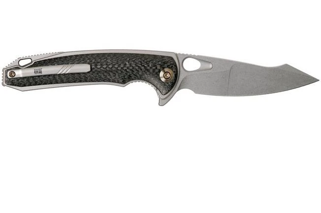 WE Knife Yucha 810E Pocket Knife, Grey Ti With Carbon Fibre Inlays 4 WE Knife Yucha 810E Pocket Knife, Grey Ti With Carbon Fibre Inlays - Image 2