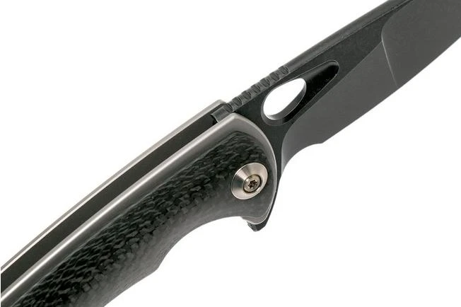 WE Knife Yucha 810F Pocket Knife, Black Blade, Grey Ti With Carbon Fibre Inlays 8 WE Knife Yucha 810F Pocket Knife, Black Blade, Grey Ti With Carbon Fibre Inlays - Image 6