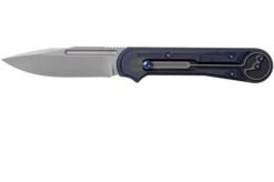 WE Knife Double Helix 815D Pocket Knife, Blue Handle, Stonewashed Blade