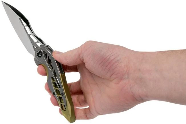 WE Knife Arrakis 906C Pocket Knife, Gold Grey Satin, Elijah Isham Design 10 WE Knife Arrakis 906C Pocket Knife, Gold Grey Satin, Elijah Isham Design - Image 8