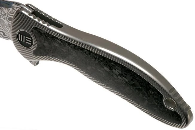 WE Knife 912CF-DS1 Synergy2 Damasteel Shredded Carbon Fibre Pocket Knife, Jim O’Young Design 9 WE Knife 912CF-DS1 Synergy2 Damasteel Shredded Carbon Fibre Pocket Knife, Jim O’Young Design - Image 7