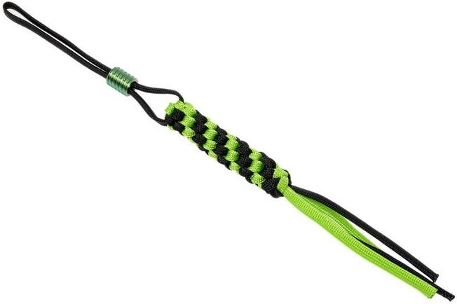 WE Knife A-01A Paracord Lanyard With Titanium Bead, Green-black 3 WE Knife A-01A Paracord Lanyard With Titanium Bead, Green-black