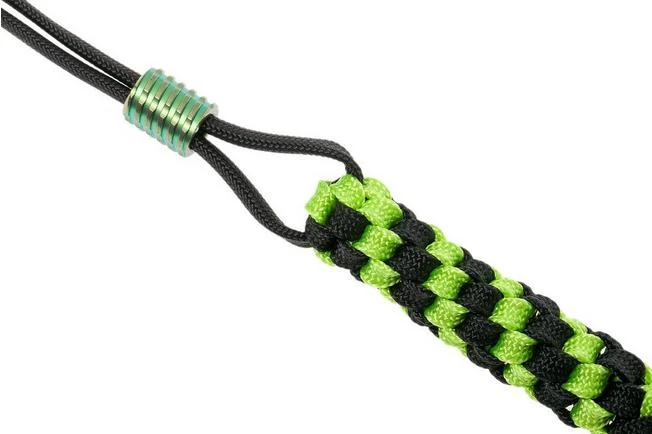 WE Knife A-01A Paracord Lanyard With Titanium Bead, Green-black 4 WE Knife A-01A Paracord Lanyard With Titanium Bead, Green-black - Image 2