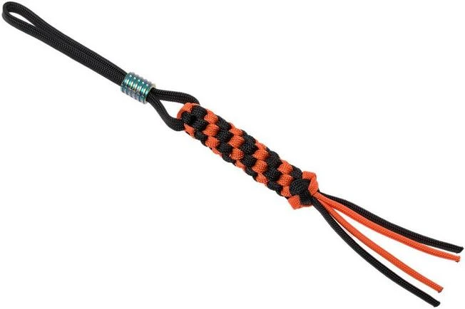WE Knife A-01C Paracord Lanyard With Titanium Bead, Orange-black 3 WE Knife A-01C Paracord Lanyard With Titanium Bead, Orange-black