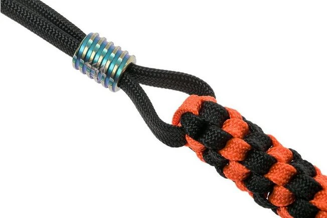 WE Knife A-01C Paracord Lanyard With Titanium Bead, Orange-black 4 WE Knife A-01C Paracord Lanyard With Titanium Bead, Orange-black - Image 2