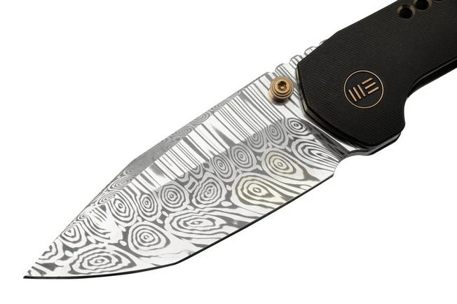 WE Knife Trogon WE22002B-DS1 Black Titanium, Heimskringla Damasteel Pocket Knife 5 WE Knife Trogon WE22002B-DS1 Black Titanium, Heimskringla Damasteel Pocket Knife - Image 3