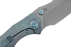 WE Knife High-Fin, WE22005-3, Blue Titanium, Grey CPM-20CV Pocket Knife -We Knife WKWE22005 3 05 weknife