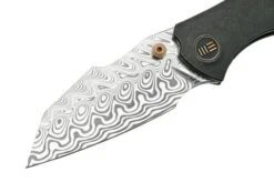 WE Knife High-Fin, WE22005-DS1, Black Titanium, Hakkapella Damasteel Pocket Knife -We Knife WKWE22005 DS1 03 weknife