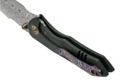 WE Knife High-Fin, WE22005-DS1, Black Titanium, Hakkapella Damasteel Pocket Knife -We Knife WKWE22005 DS1 04 weknife