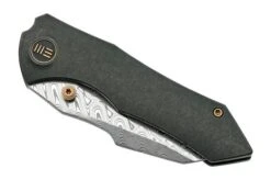 WE Knife High-Fin, WE22005-DS1, Black Titanium, Hakkapella Damasteel Pocket Knife -We Knife WKWE22005 DS1 06 weknife