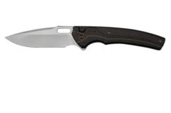 WE Knife Exciton Black Titanium Silver Twill Carbon Fiber, Bead Blasted CPM 20CV WE22038A-1 Limited Edition Pocket Knife