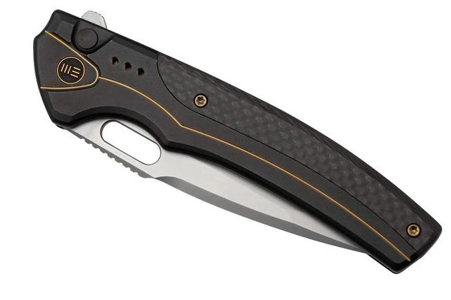 WE Knife Exciton Black Titanium Silver Twill Carbon Fiber, Bead Blasted CPM 20CV WE22038A-1 Limited Edition Pocket Knife 8 WE Knife Exciton Black Titanium Silver Twill Carbon Fiber, Bead Blasted CPM 20CV WE22038A-1 Limited Edition Pocket Knife - Image 6