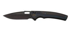 WE Knife Exciton Black Titanium Twill Carbon Fiber, Black Stonewashed CPM 20CV WE22038A-2 Limited Edition Pocket Knife