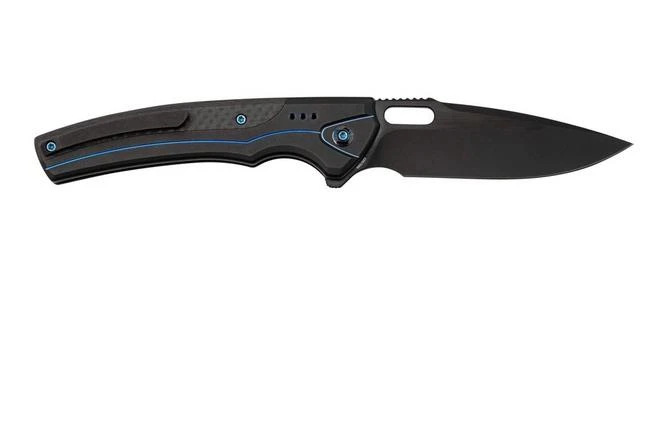 WE Knife Exciton Black Titanium Twill Carbon Fiber, Black Stonewashed CPM 20CV WE22038A-2 Limited Edition Pocket Knife 4 WE Knife Exciton Black Titanium Twill Carbon Fiber, Black Stonewashed CPM 20CV WE22038A-2 Limited Edition Pocket Knife - Image 2