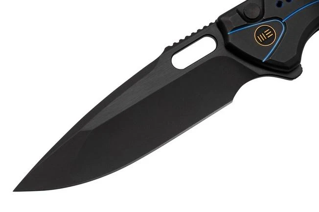 WE Knife Exciton Black Titanium Twill Carbon Fiber, Black Stonewashed CPM 20CV WE22038A-2 Limited Edition Pocket Knife 5 WE Knife Exciton Black Titanium Twill Carbon Fiber, Black Stonewashed CPM 20CV WE22038A-2 Limited Edition Pocket Knife - Image 3