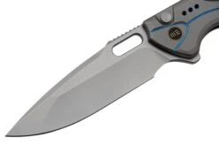 WE Knife Exciton Gray Titanium Twill Carbon Fiber, Bead Blasted CPM 20CV WE22038A-3 Limited Edition Pocket Knife -We Knife WKWE22038A 3 03 weknife